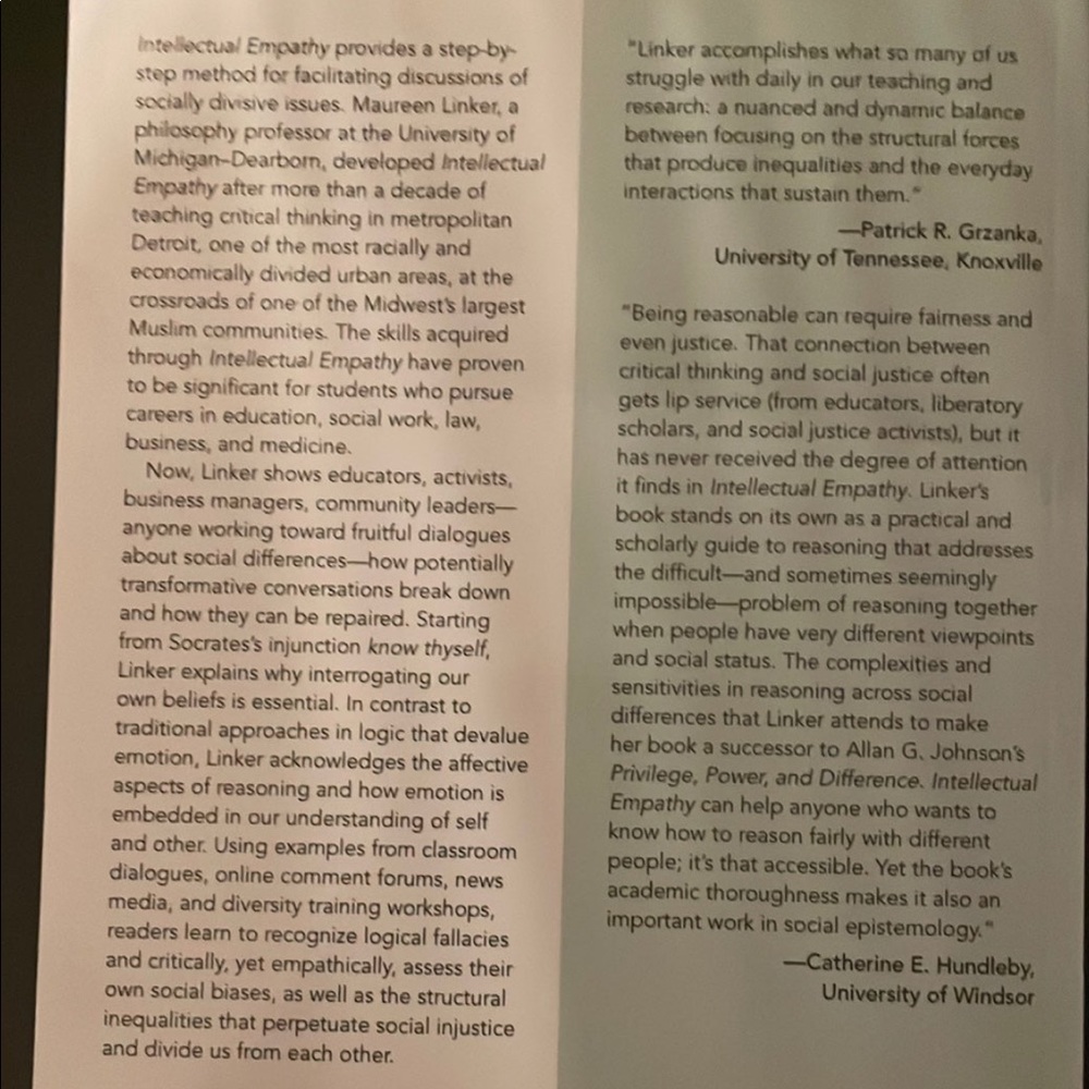Intellectual empathy book